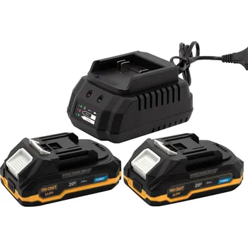 Sada baterie 20V 2Ah (2 ks) + 1 nabíječka Procraft PBC-Set 1 | PBC-Set 1