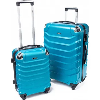 Tmavě tyrkysová sada 2 skořepinových kufrů "Premium" (M + L velikost)