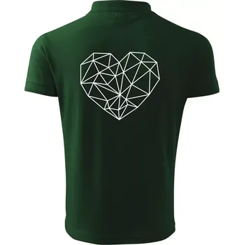 Pánská košile Srdce geometrie - Polokošile pánská Pique Polo 203 - 4XL ( Lahvově zelená )