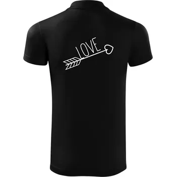 Pánská košile Love šíp - Polokošile Victory sportovní (dresovina) - L ( Černá )