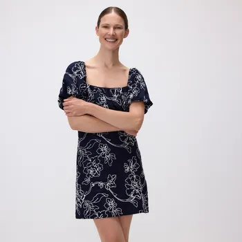 Dámské šaty Reserved - Mini šaty s výšivkou - tmavomodrá - 919GA-59X - 919GA-59X-XL