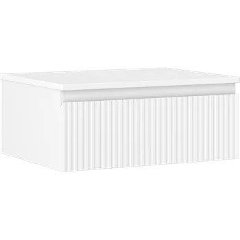 Koupelnový nábytek Mexen Rivel koupelnová skříňka pod umyvadlo 60 cm s deskou, 1 zásuvka, drážkovaná, bílá mat - 91A20-06023-1-BFC01 Koupelnové skříňky