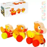 CUBIKA DŘEVO Baby Kačenky tahací 3ks na kolečkách