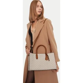 Kabelka Kabelka MICHAEL Michael Kors Scarlett Medium Signature Logo Satchel 30F4GETS2B Béžová OS