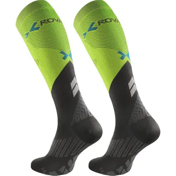 Pánské ponožky ROYAL BAY Energy - Kompresní podkolenky Limetka + šedá Velikost: 36-38/C2