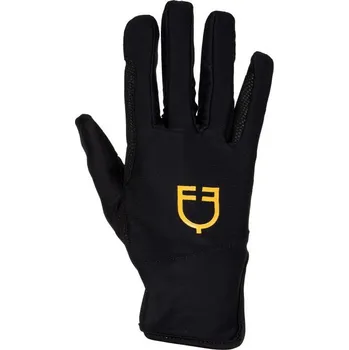 Jezdecké rukavice Dámské rukavice z lycry s logem Equestro černá XXS