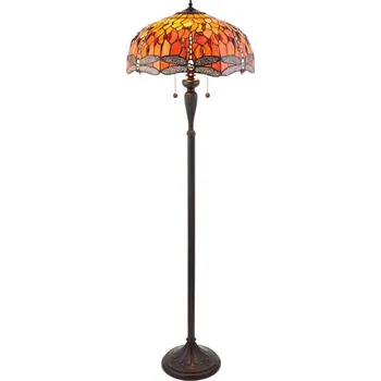 Lampička Endon 64070 - Stojací lampa Tiffany DRAGONFLY 2xE27/60W/230V pr. 50 cm