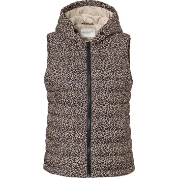 Dámská vesta 693223 - Tchibo - Prošívaná vesta s kapucí a potiskem - pro ženy - vel. 48 - barva: černá/s potiskem