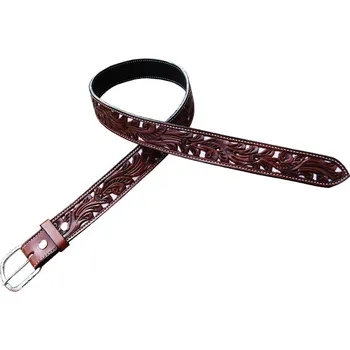 Opasek Westernový kožený pásek POOL'S Flower White 42"/106 cm