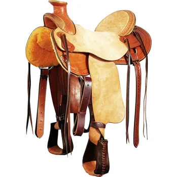 Jezdecké sedlo Westernové sedlo POOL'S Genuine Wade 5100 17" QUARTER