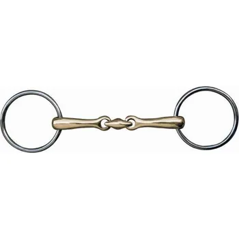 Udidlo pro koně Udidlo 2x lomené stihlo HKM Argentan 18mm 15,5 cm