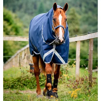 Deka pro koně Nepromokavá deka Horseware Amigo 1200D FieldSafe Plus, 50g navy/šedá 145cm (6´6)