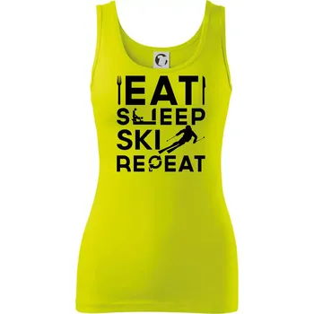 Dámské tričko Eat sleep ski repeat - Dámské tílko - M ( Limetková )