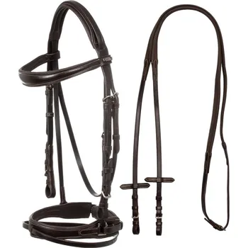 Kožená uzdečka Equestro Jubilee Tmavě hnědá COB