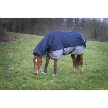 Deka pro koně Nepromokavá výběhová deka EquiTheme Tyrex 600D s krkem 135 cm (183)