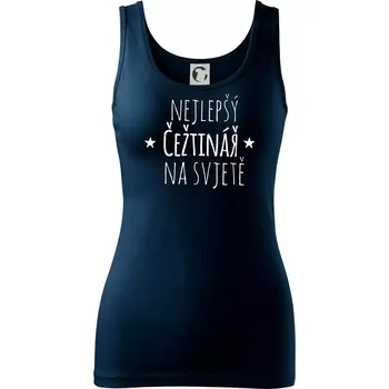Dámské oblečení Nejlepší češtinář na světě - Dámské tílko - S ( Námořní modrá (velmi tmavá - téměř černá) )