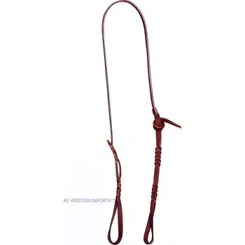 Věšák na sedlo a uzdečku Kožený popruh pro Bosal WESTERN IMPORTS se zdobeným pletením
