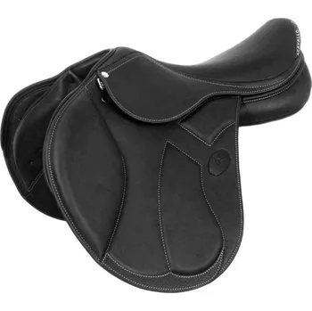 Jezdecké sedlo Skokové sedlo ACAVALLO MODIGLIANI - vlněné polštáře Černá 16,5"