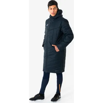 KIPSTA Fotbalová dlouhá parka černá XS ČERNÁ|ŠEDÁ