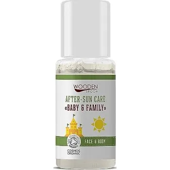Přípravek po opalování WoodenSpoon Dětský organický olej po opalování pro citlivou pleť Baby & Family Wooden Spoon 10 ml vzorek