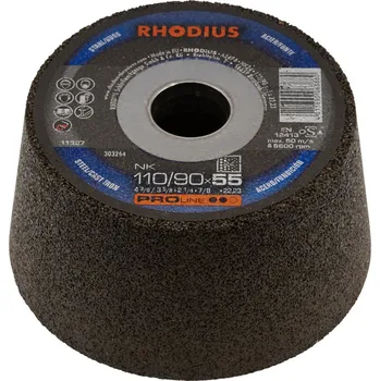 Brusný kotouč Rhodius 303263 | Brusný hrncový kotouč 110/90 x 55 x 22,23 mm, K16, NK