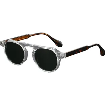 OEM Retro kulaté sluneční brýle s dvojitým nosníkem Barva: Čirá / Transparentní