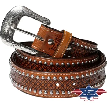 Opasek Westernový kožený opasek WG-311 34"/86 cm