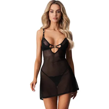 Dámská erotická košilka Košilka Obsessive Alliane černá XL/2XL - s kupónem KUP15 cena 1016 Kč + extra diskrétní expedice