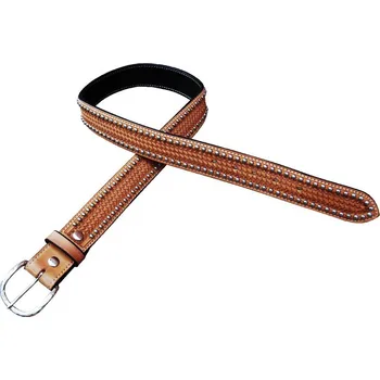 Opasek Westernový kožený opasek POOL'S Basket Metal Spots 44"/112 cm