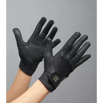 Jezdecké rukavice Dámské jezdecké kožené rukavice Premier Equine Mizar Černá XXL