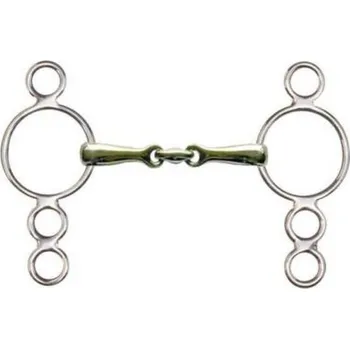 Jezdectví Udidlo sněhulák 2x lomené HKM Argentan 16mm 13,5 cm