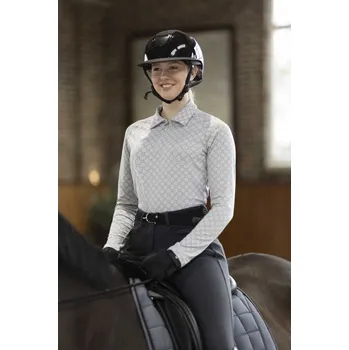 Jezdectví Funkční tričko HKM Rosewood Allover Print světle šedá S