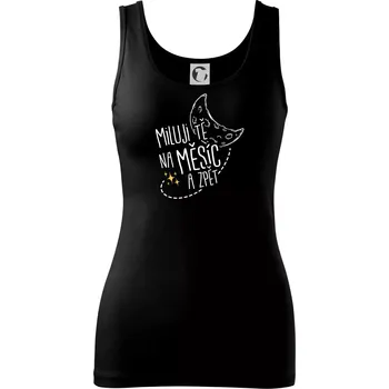 Dámské tričko Miluju tě na měsíc a zpět - Dámské tílko - L ( Černá )