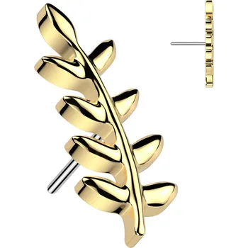 Piercing Atreya Titanová bezzávitová koncovka Lístek Barva: Zlatá