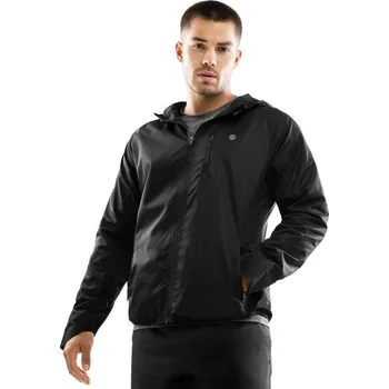 Pánská bunda SIROKO Pánská tréninková větrovka Grand Marathon Černá S ČERNÁ