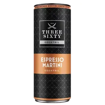 Míchaný nápoj Three Sixty Espresso Martini Vodka 10% 0,25l