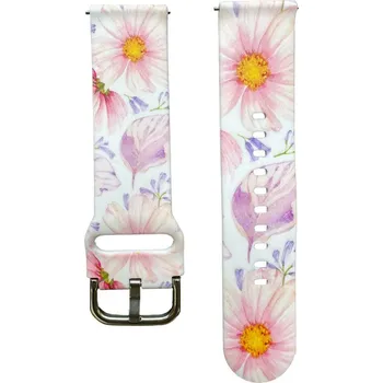 Příslušenství k chytrým hodinkám Madvell Silikonový řemínek růžová kopretina 22mm