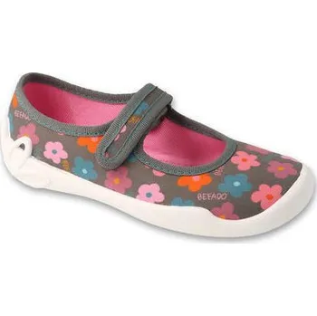 Dívčí bačkory Dětské textilní bačkůrky Befado 114y552 šedé Velikost: 32 (EU)