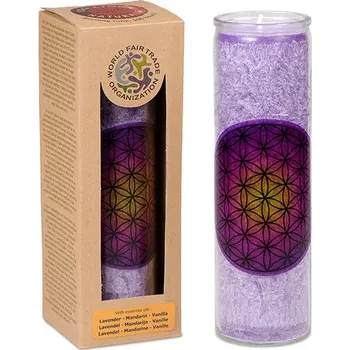 Svíčka Fialová svíce s květem života