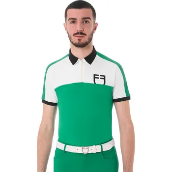Pánské polo tričko Slim Fit Equestro Logo zelená/černá S