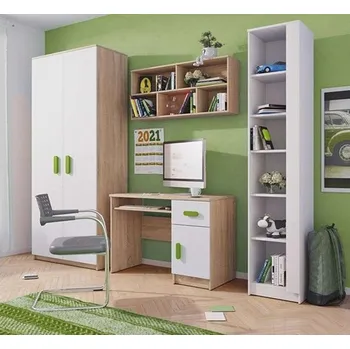 Dětský pokoj Dětský pokoj SMYK III/ARIELA dub sonoma, bílá, sestava H, barevné úchytky