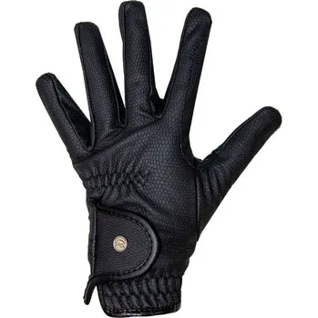 Jezdecké rukavice HKM - Grip - Style fleece podšívka Černá M