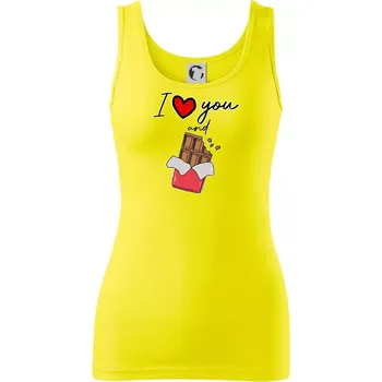 Dámské tričko I love you and chocolate - Dámské tílko - L ( Citrónová )