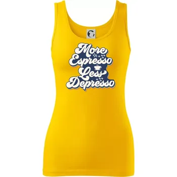 Dámské tričko More espresso less depresso - Dámské tílko - XL ( Žlutá )