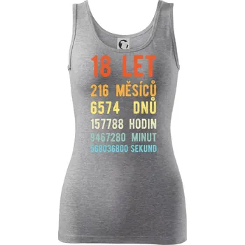 Dámské tričko Narozeniny 18 přepočet času - Dámské tílko - S ( Tmavě šedý melír )