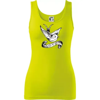 Dámské tričko Love holubice - kreslená - Dámské tílko - M ( Limetková )