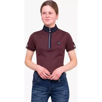 Vybavení pro jezdce Dětské jezdecké závodní tričko Premier Equine Amia Vínová 9-10 let