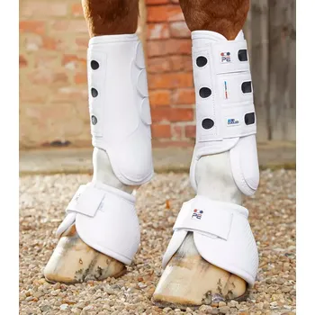 Ochrana nohy a ocasu Zadní kamaše Premier Equine Carbon Tech Air Cooled Eventing Bílá S