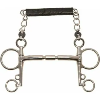 Udidlo pro koně Udidlo Pelham s válečkem a dlouhými rameny METALAB ELITE 13,5