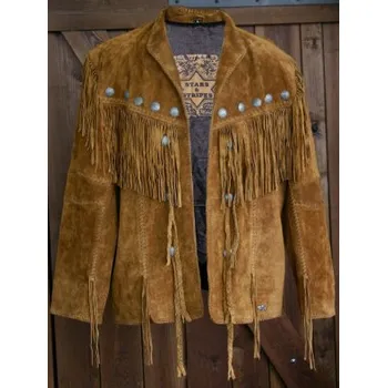 Westernová kožená bunda Hombre písková XL